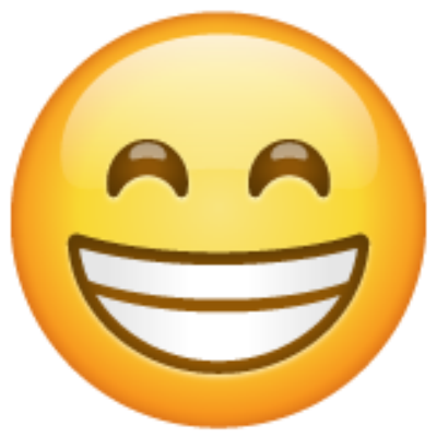 😁, Emoji Rosto radiante com olhos sorridentes whatsapp