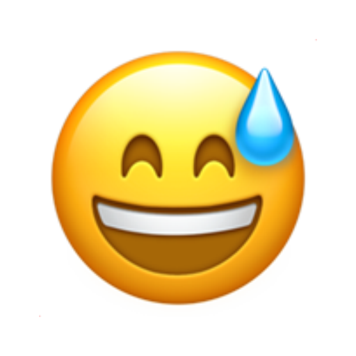 😅, Emoji Rosto sorridente com suor Apple