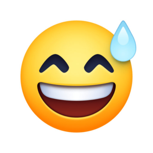😅, Emoji Rosto sorridente com suor Facebook