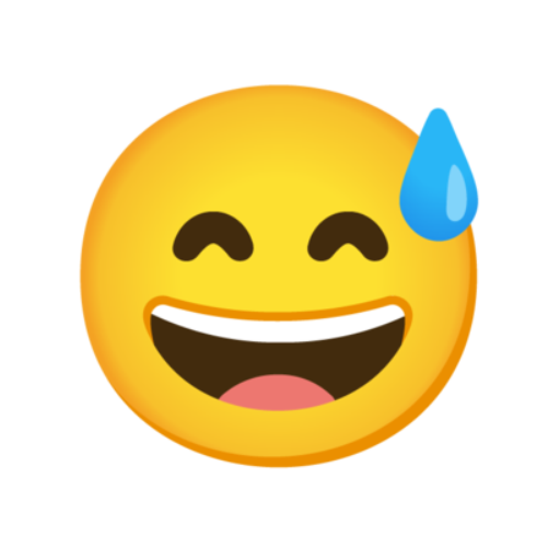 😅, Emoji Rosto sorridente com suor Google