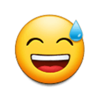 😅, Emoji Rosto sorridente com suor Samsung