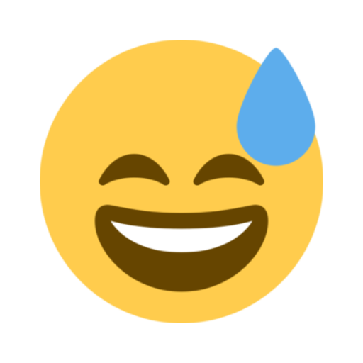 😅, Emoji Rosto sorridente com suor Twitter