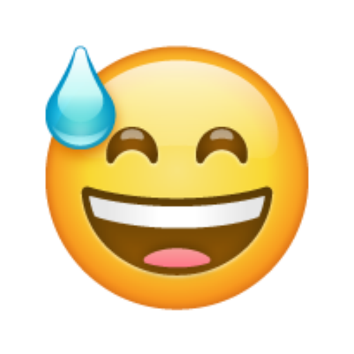 😅, Emoji Rosto sorridente com suor Whatsapp
