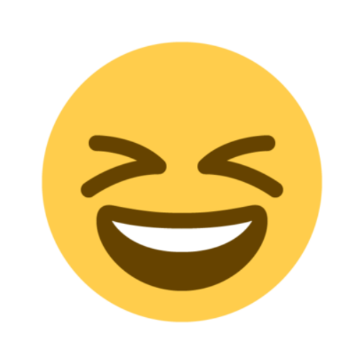 😆, Emoji Rosto sorridente e vesgo twitter
