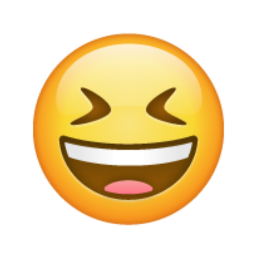 😆, Emoji Rosto sorridente e vesgo whatsapp