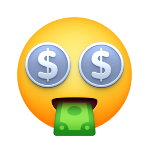 Emoji Cara de boca de dinheiro