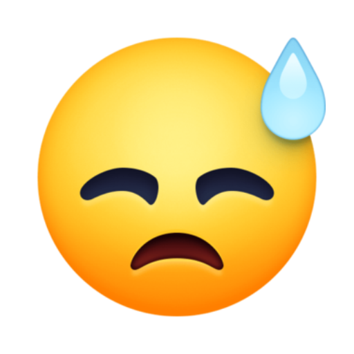 Emoji Downcast Face with Sweat