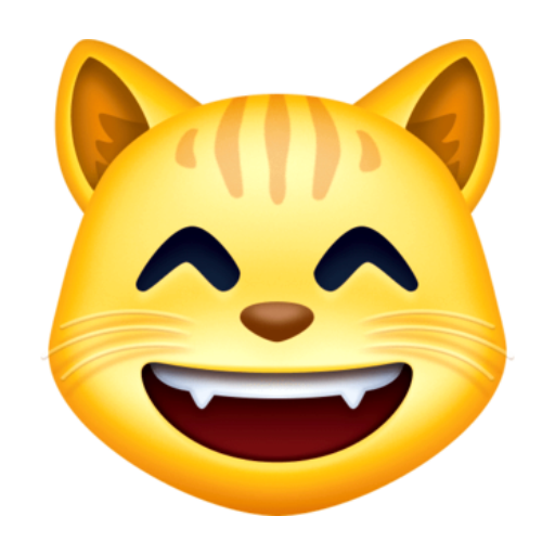 Emoji Grinning Cat with Smiling Eyes