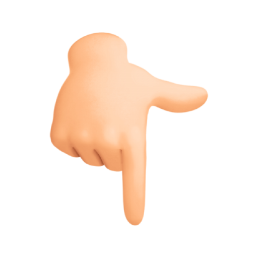 ?? Emoji Dedo Indicador Apontando Para Baixo Pele Clara - Emojis para Copiar