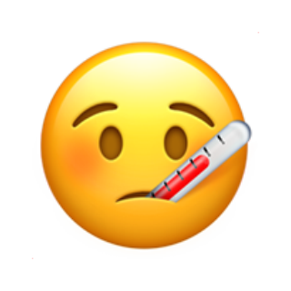 🤒 Emoji Rosto com Termômetro apple