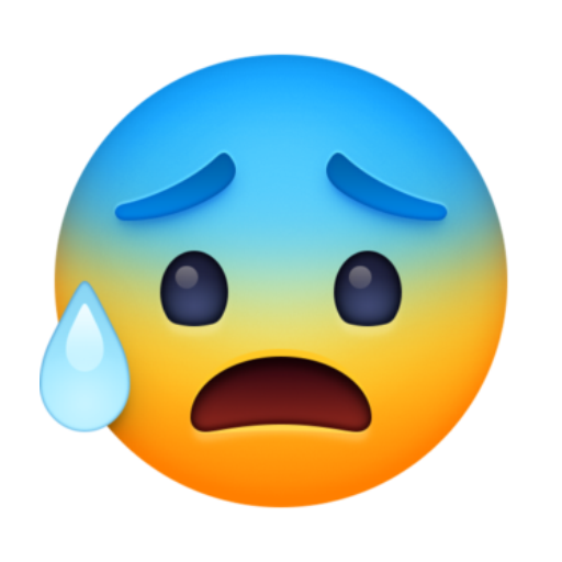 Emoji Cara ansiosa com Suor