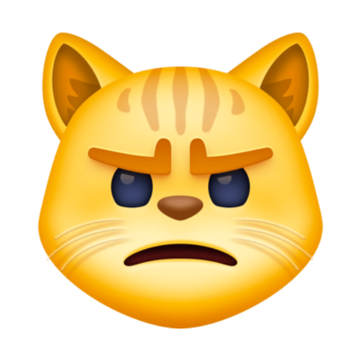 Emoji Gato com Rosto Emburrado