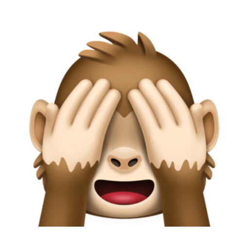 Emoji Não veja o Mal, macaco tapando os olhos
