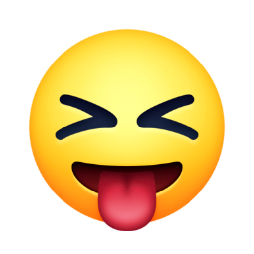 Emoji Rosto semicerrado com a língua