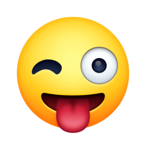 Emoji piscando e mostrando a língua
