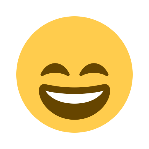 Emoji sorriso com olhos fechados