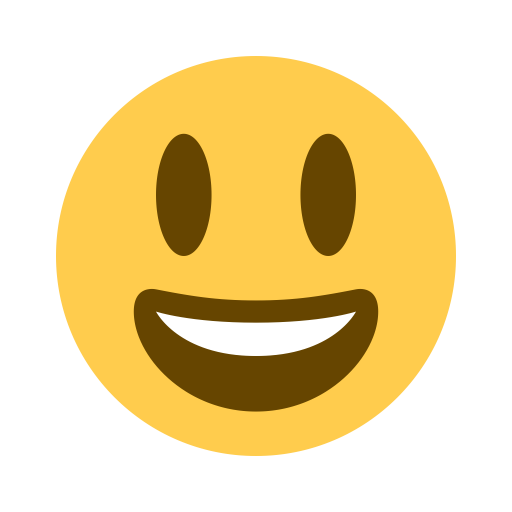 Emoji sorriso de boca aberta