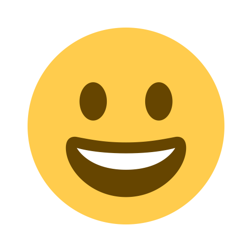 Emoji sorriso mostrando os dentes